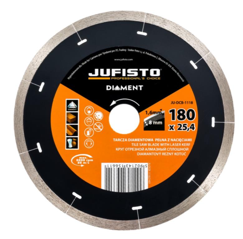 JUFISTO Tarcza diamentowa 180 x 25,4 mm pełna