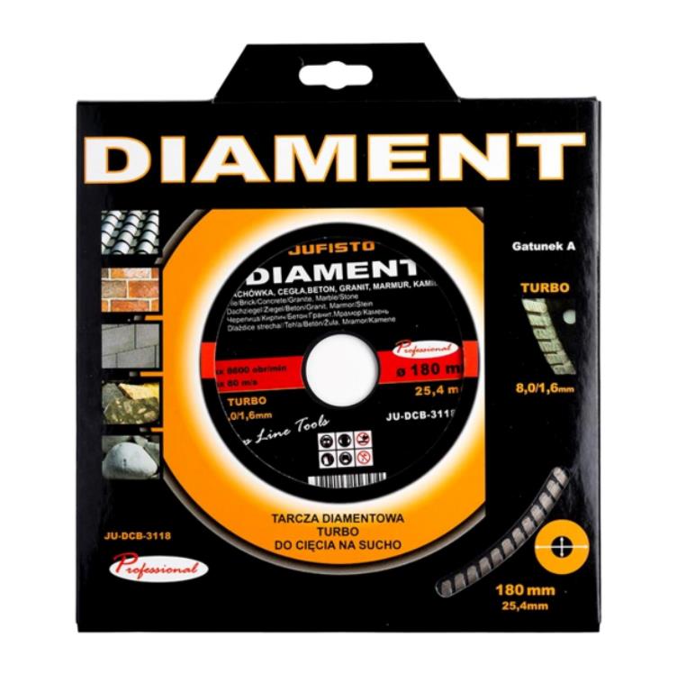 JUFISTO Tarcza diamentowa 180 x 25,4 mm Turbo