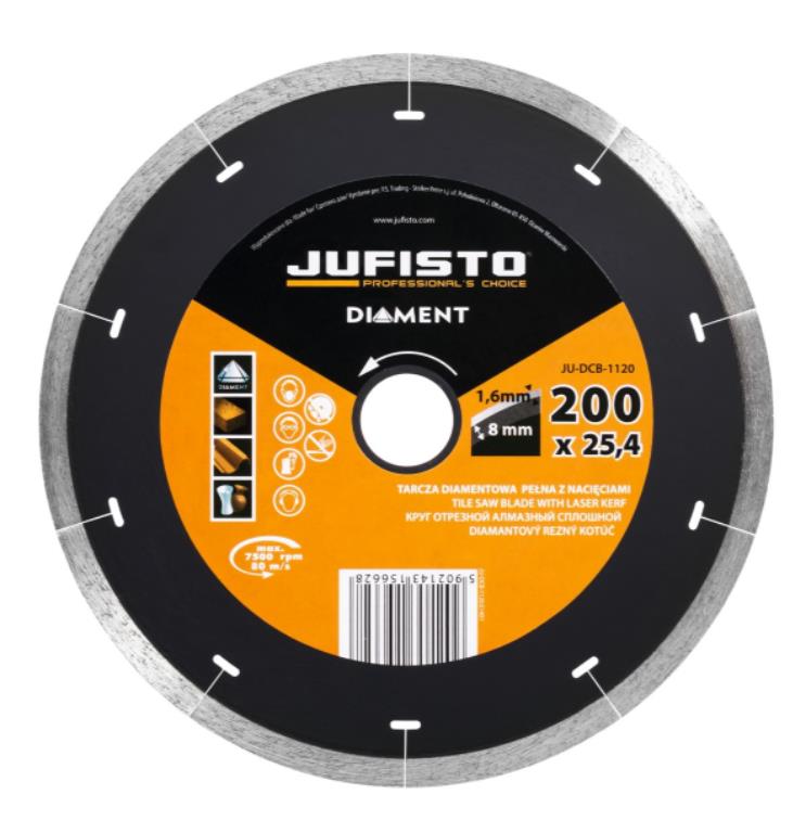 JUFISTO Tarcza diamentowa 200 x 25,4 mm pełna