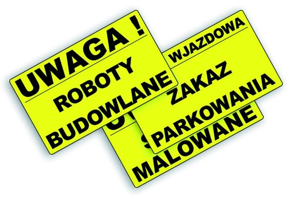 Tablica informacyjna 20x33cm UWAGA! STREFA NIEBEZPIECZNA