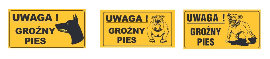 Tablica informacyjna 12x22cm UWAGA GROŹNY PIES