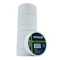 Taśma PCV 19mmx20m biała 10szt DIAMANTO