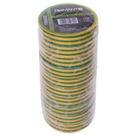 Taśma PCV 19mmx20m żółto-zielona 10szt DIAMANTO