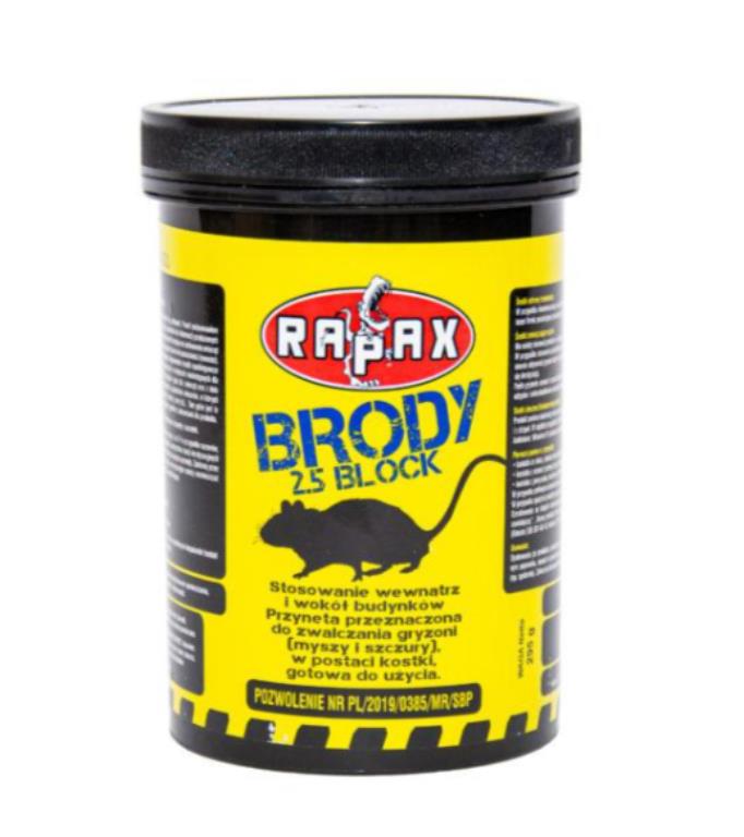 Trutka - kostka na gryzonie, nornice i karczowniki 295g BRODY BLOCK RAPAX