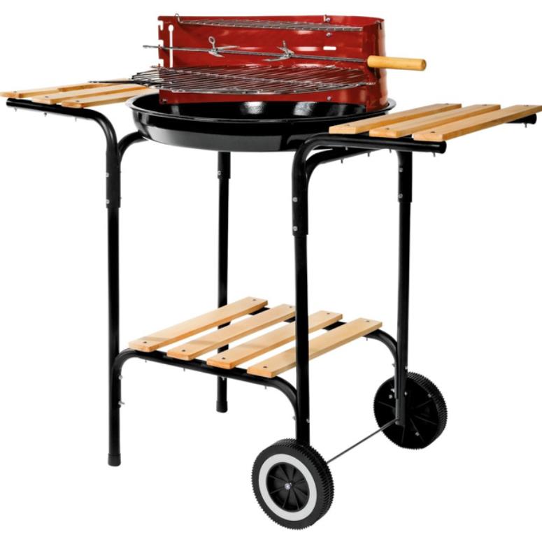 Grill prostokątny z bocznymi półkami