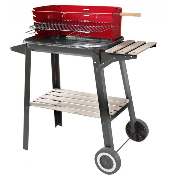 Grill prostokątny ruchomy z boczną półką