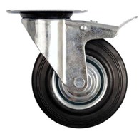 Kółko uniwersalne obrotowe z hamulcem 200mm guma czarna DIAMANTO
