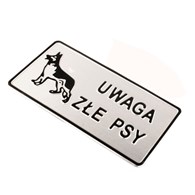 Tabliczka ostrzegawcza METALOWA duża (28x14)