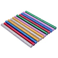 Zestaw wkładów klejowych brokatowych 7,4 mm x 100 mm sześć kolorów 12 szt.