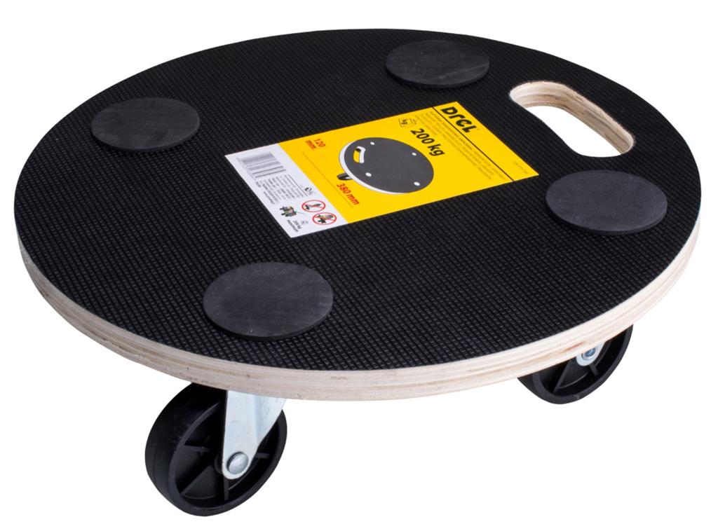 Platforma transportowa 380 mm udźwig 200 kg okrągła laminowana DREL