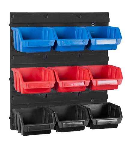 Tablica narzędziowa z płyty warsztatowej Fixing Wall SET 350 + pojemniki