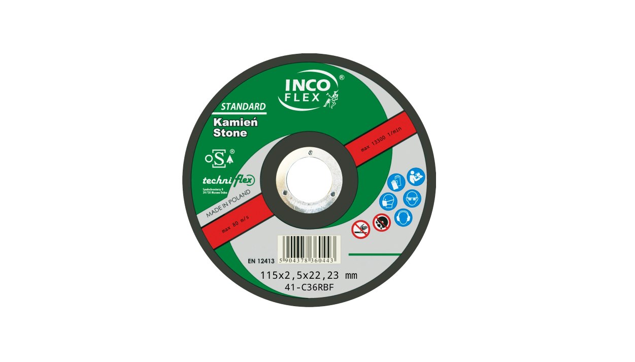 Tarcza INCO beton płaska 115x32,5mm