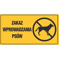 Tablica informacyjna 12x22cm ZAKAZ WPROWADZANIA PSÓW