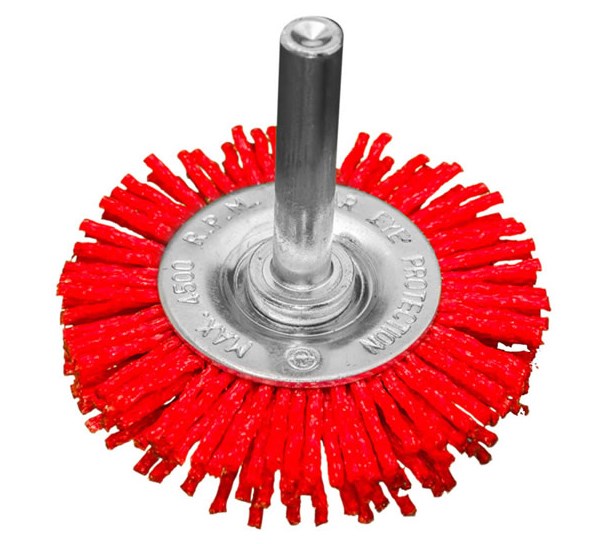 Szczotka nylonowa tarczowa 100 mm trzpień 6 mm