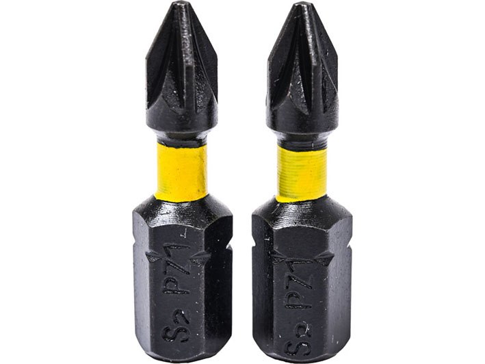 WAART Końcówki wkrętakowe udarowe krzyżowe PZ1 x 25 mm, 2 szt.