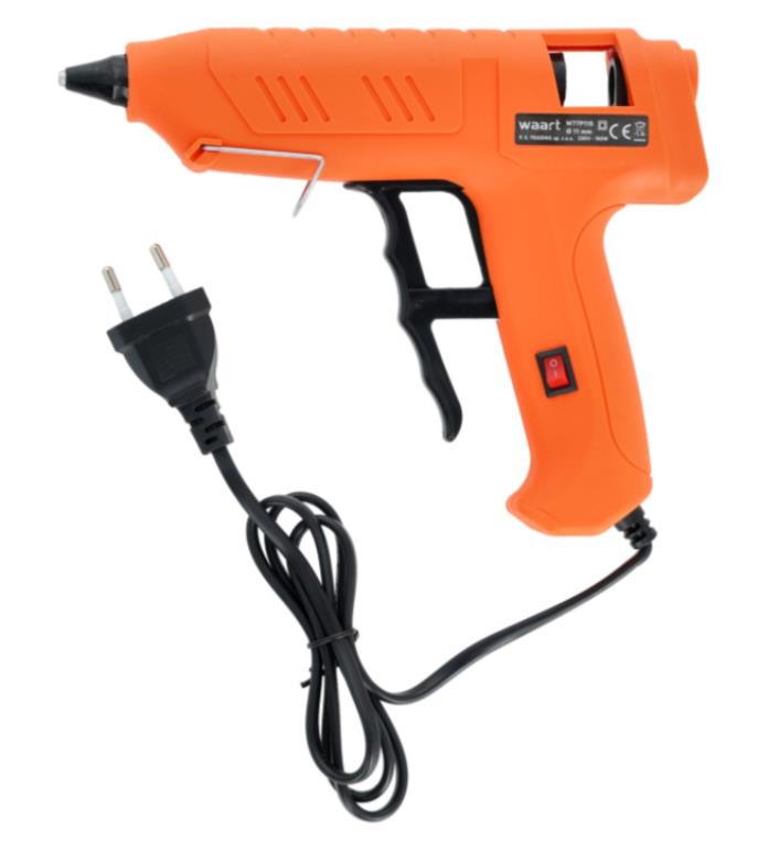 Pistolet do kleju 11,2 mm z aluminiową końcówką pokrytą tworzywem z włącznikiem 150W
