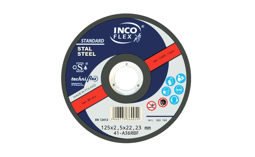 Tarcza INCO metal odgięta 125x2,5mm