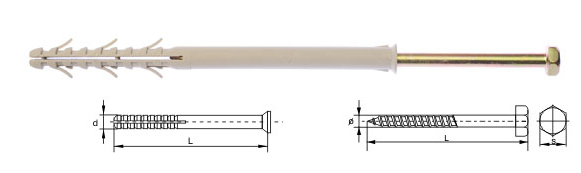 Kołek ramowy KLUCZ 12x300mm opakowanie 50 sztuk