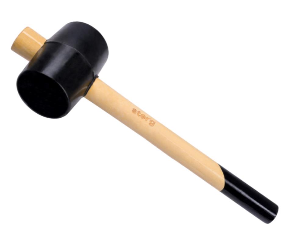 Młotek gumowy 90 mm czarna guma trzonek drewniany STERG