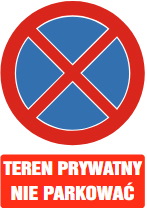 Tablica informacyjna 35x25cm TEREN PRYWATNY NIE PARKOWAĆ