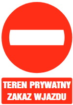 Tablica informacyjna 35x25cm TEREN PRYWATNY ZAKAZ WJAZDU