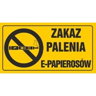 Tablica informacyjna 12x22cm ZAKAZ PALENIA E-PAPIEROSÓW