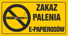 Tablica informacyjna 12x22cm ZAKAZ PALENIA E-PAPIEROSÓW