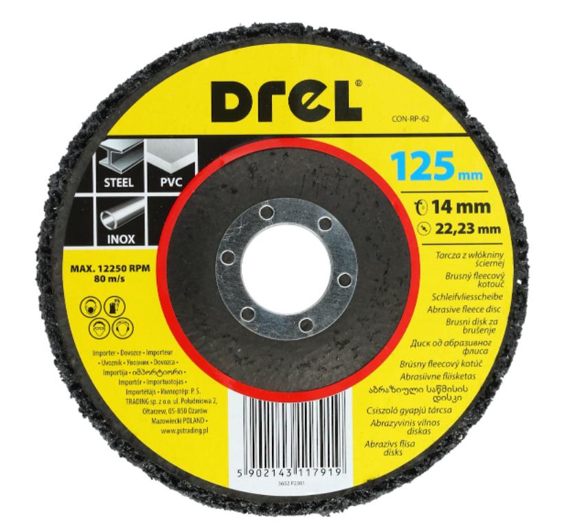 Dysk z włókniny ściernej 125 x 14 x 22,2 mm DREL