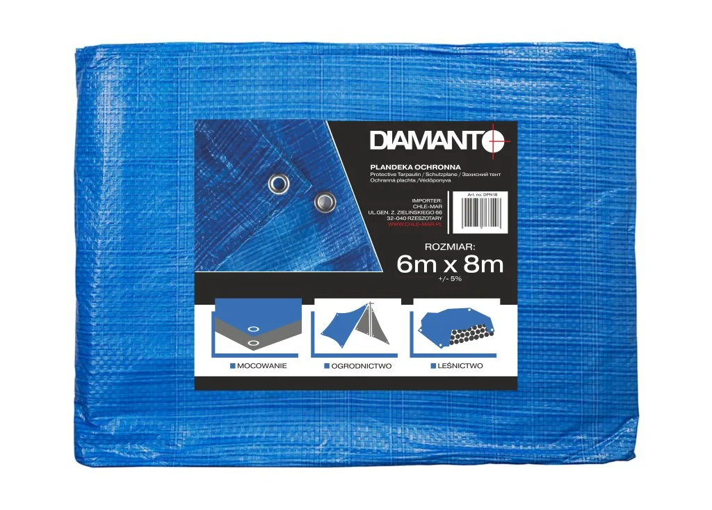 Plandeka niebieska 6 x 8m DIAMANTO