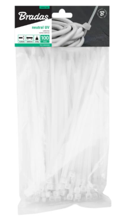 Opaska kablowa 7,6 x 450mm NEUTRAL 100szt