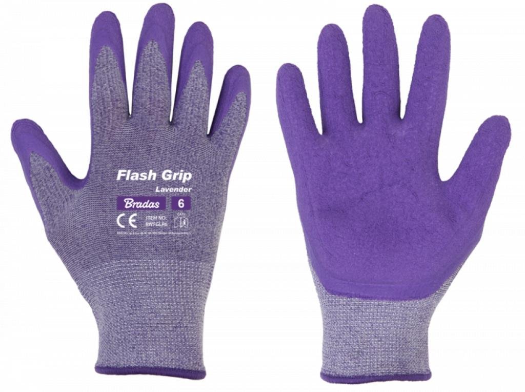 Rękawice ochronne FLASH GRIP LAVENDER lateks rozm. 6