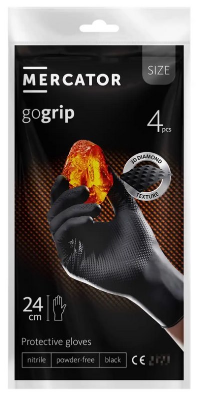 Rękawice GOGRIP-BLACK 4-PACK nitrylowe bezpudrowe rozm. M