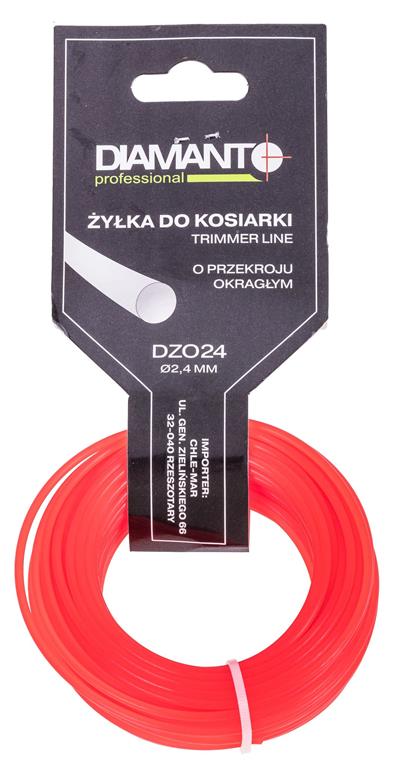 Żyłka do kosiarki okrągła 2,4mm 15m DIAMANTO
