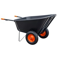 Taczki ogrodowe dwukołowe kosz plastikowy 210L