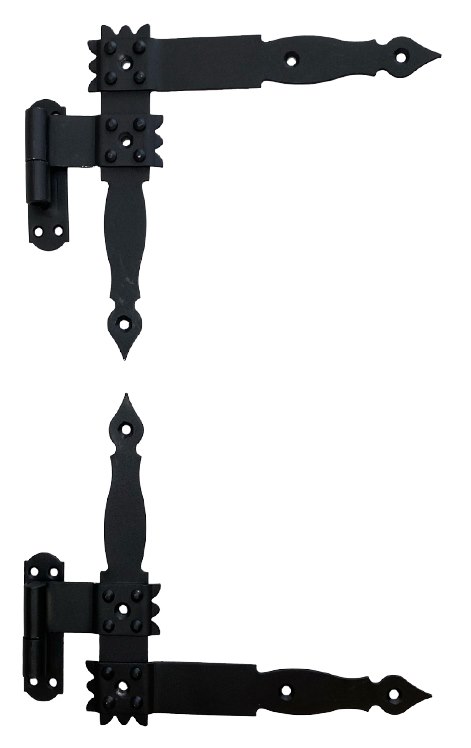 Zawias kątowy garażowy czarny 250mm (2-części)