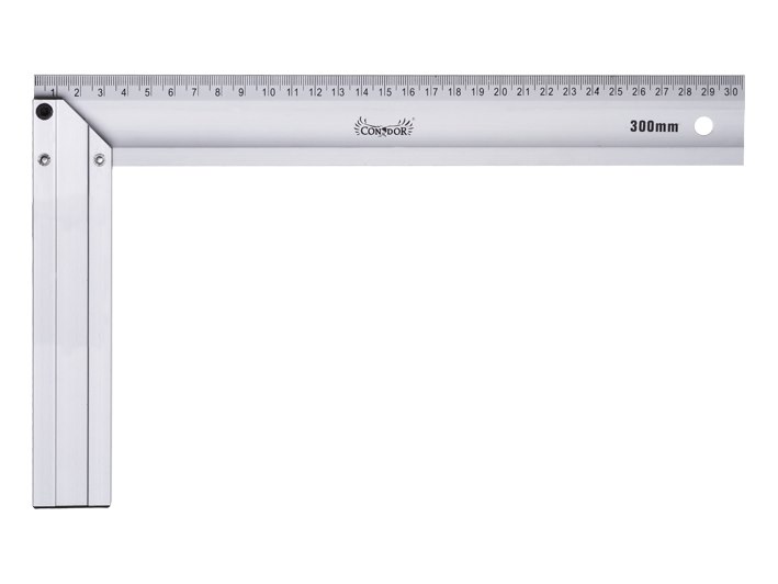 Kątownik płaski 250 x 165 mm aluminiowy