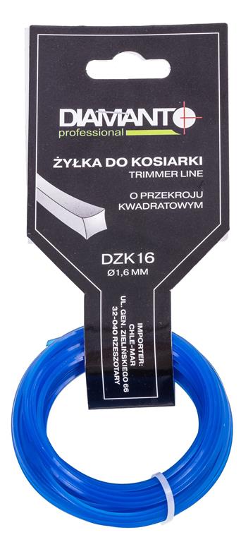 Żyłka do kosiarki kwadrat 1,6mm 15m DIAMANTO