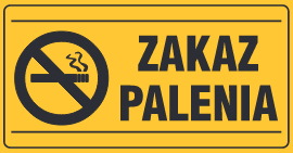 Tablica informacyjna 12x22cm  ZAKAZ PALENIA