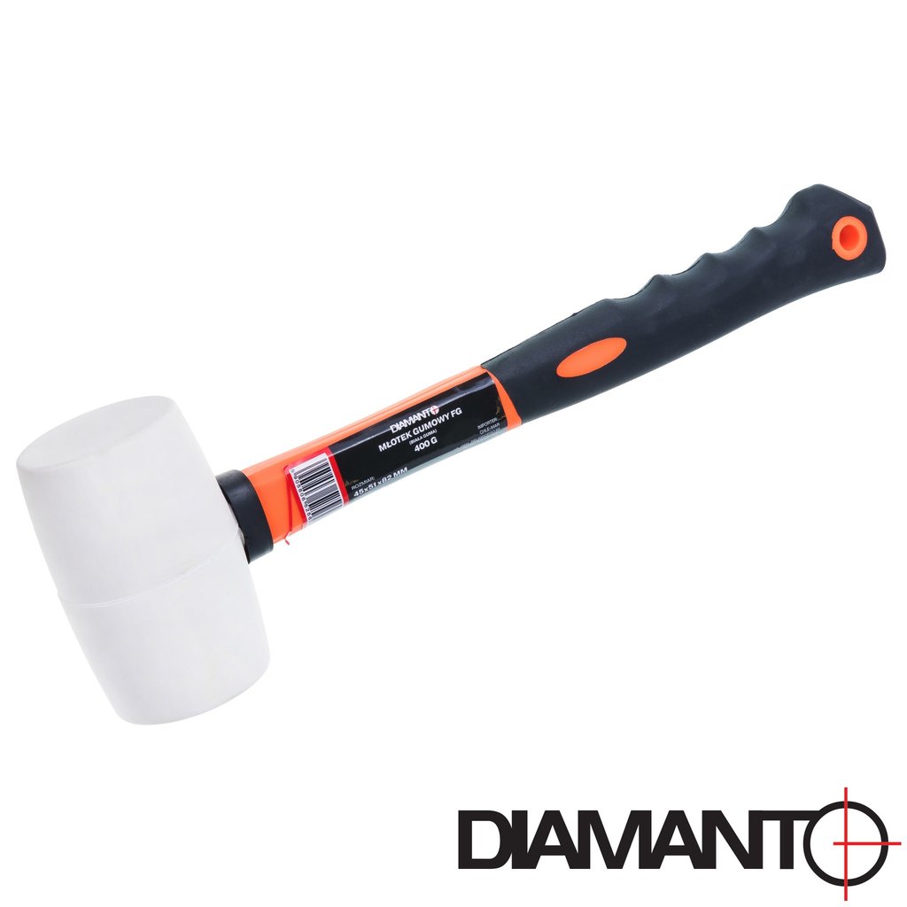 Młotek gumowy FG - biała guma 400g DIAMANTO (45x51x82mm)