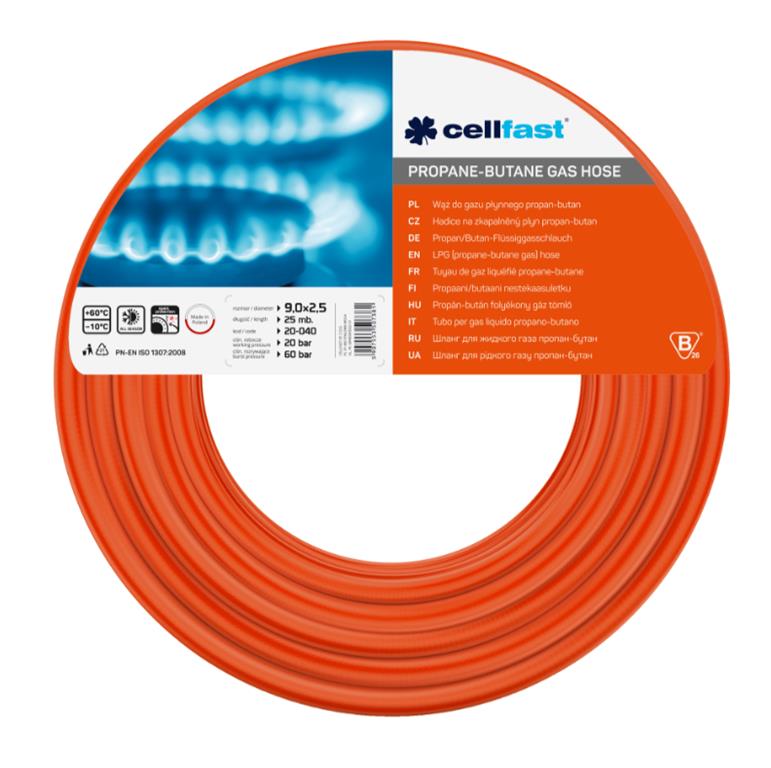 Wąż do gazu propan butan 9,0x2,5mm 25 m
