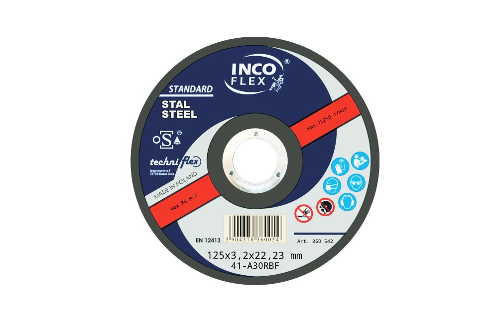Tarcza INCO metal odgięta 125x3,2mm