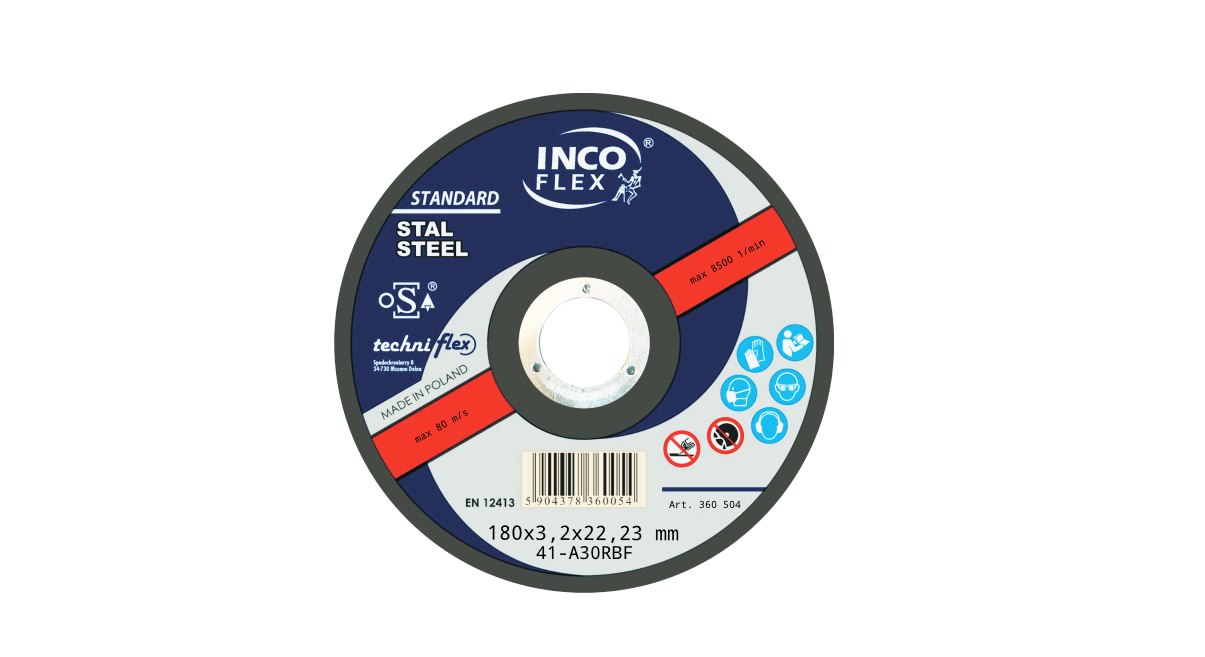 Tarcza INCO metal płaska 180x3,2mm