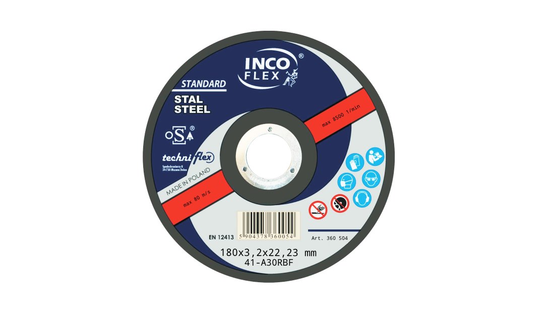 Tarcza INCO metal odgięta 180x3,2mm