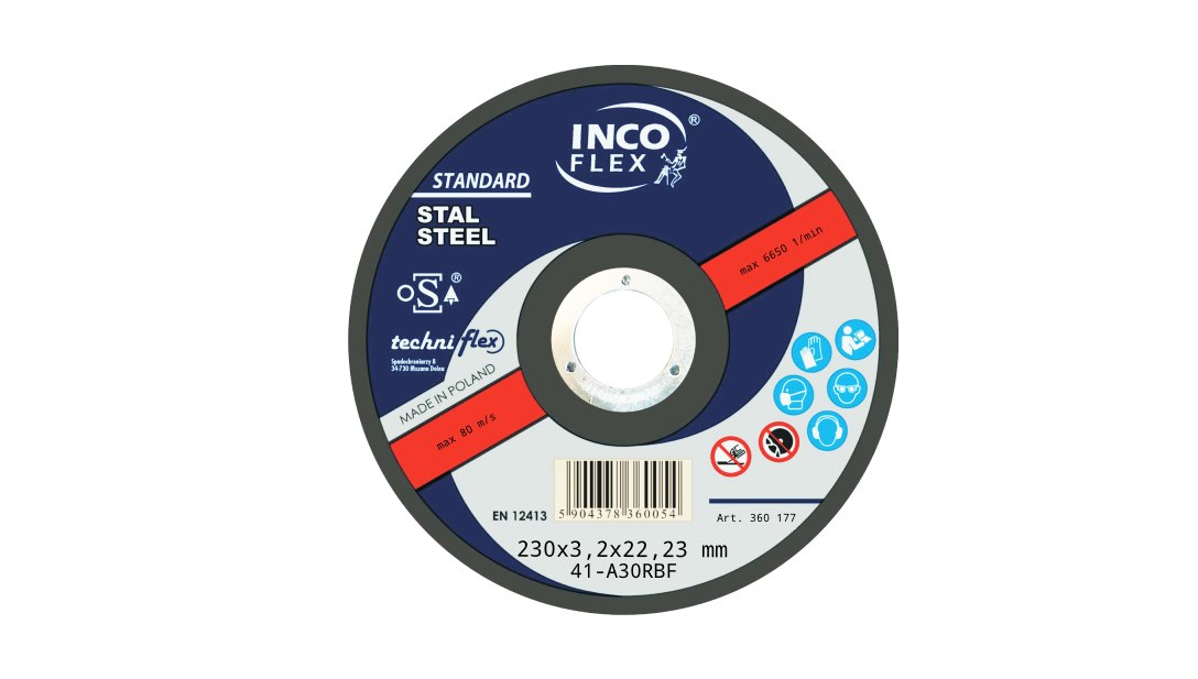 Tarcza INCO metal płaska 230x3,2mm