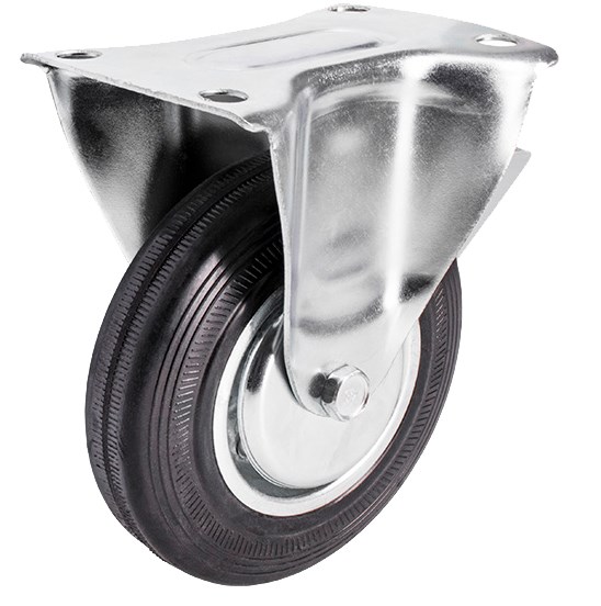 Kółko uniwersalne stałe 200mm guma czarna DIAMANTO