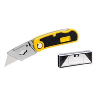 Nóż z ostrzem trapezowym 19 mm plastikowy korpus 5 ostrzy