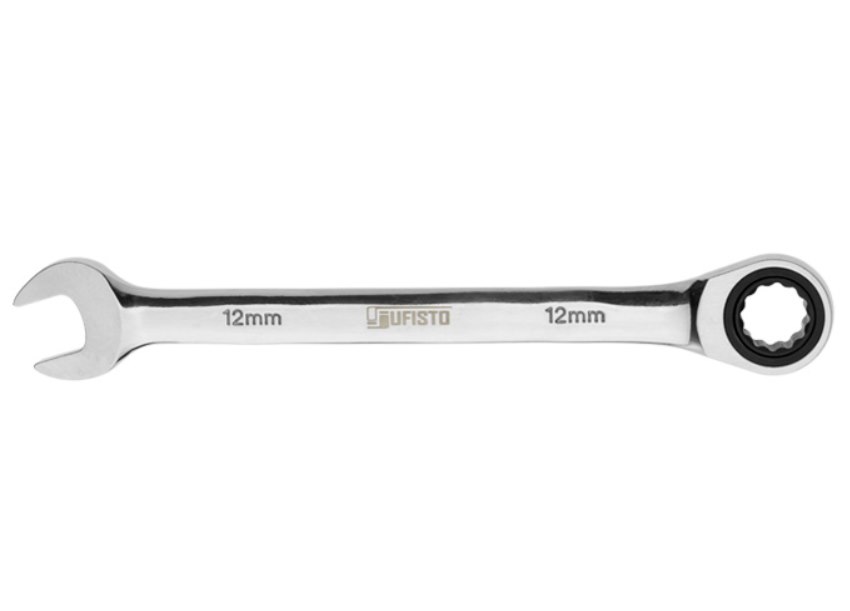 JUFISTO Klucz płasko - oczkowy 12 mm z grzechotką 72T