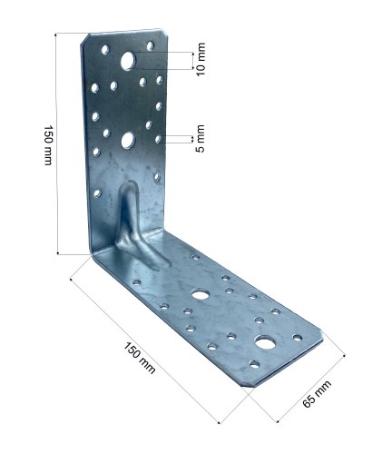 Kątownik budowlany WZMACNIANY 150x150x65mm